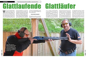 In der Fachzeitschrift „caliber“ (1/2020) präsentierte sich der Schießplatzbetreiber von „Baltic Shooters“ Frank Thiel (rechts). 
