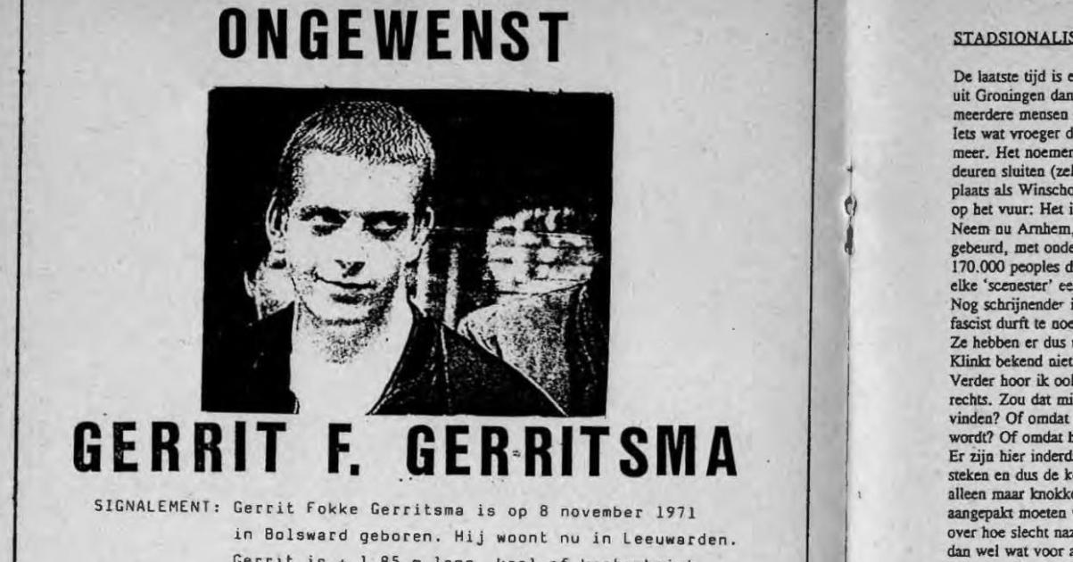 Neonazismus in den Niederlande (1993) Antifaschistisches Infoblatt