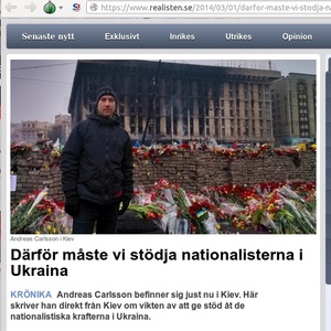 Der schwedische Neonazi Andreas Carlsson posierte in Kiew (Ukraine).