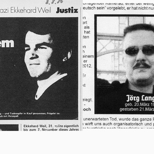 links: Ekkehard Weil, Faksimile, Zitty,  8. August 1980 | rechts: Jörg Lange, Faksimile Recht und Ordnung, Mai 2012
