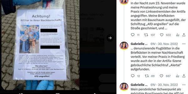 Screenshot Twitter in dem Gabrielle Mailbeck über ihr Outing berichtet