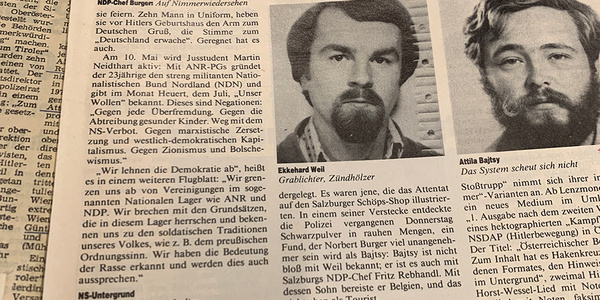Ein zeitgenössischer Medienbericht über das Netzwerk um Ekkehard Weil.