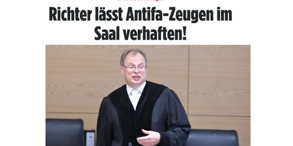 Die BILD (Regional/Dresden) vom 27. März 2026 verkündet: „Richter lässt Antifa-Zeugen im Gerichtssaal verhaften!“