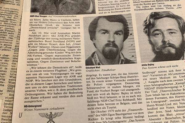 Ein zeitgenössischer Medienbericht über das Netzwerk um Ekkehard Weil.