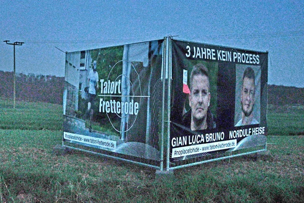 Ein Aufsteller thematisierte den Vorfall in Fretterode