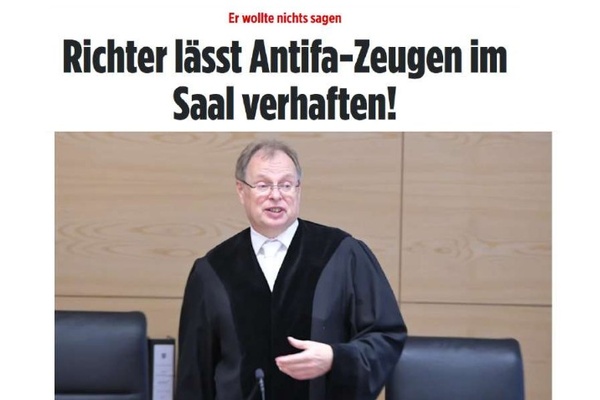 Die BILD (Regional/Dresden) vom 27. März 2026 verkündet: „Richter lässt Antifa-Zeugen im Gerichtssaal verhaften!“