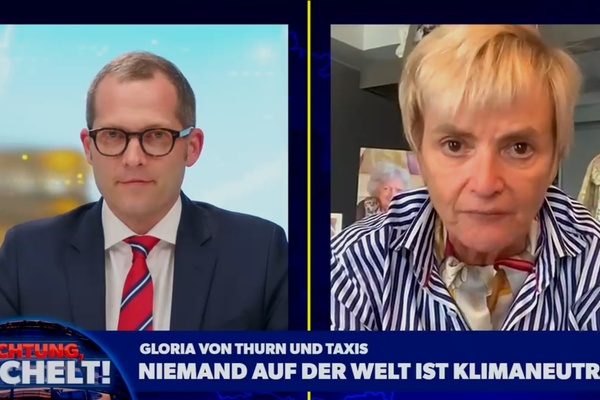 Achtung Reichelt! 14. Mai 2023 mit einer „Warnung vor Habeck und der Klima-Sekte“ mit Gloria von Thurn und Taxis.